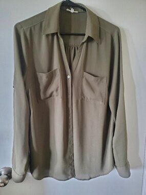 Maurices olive green button up